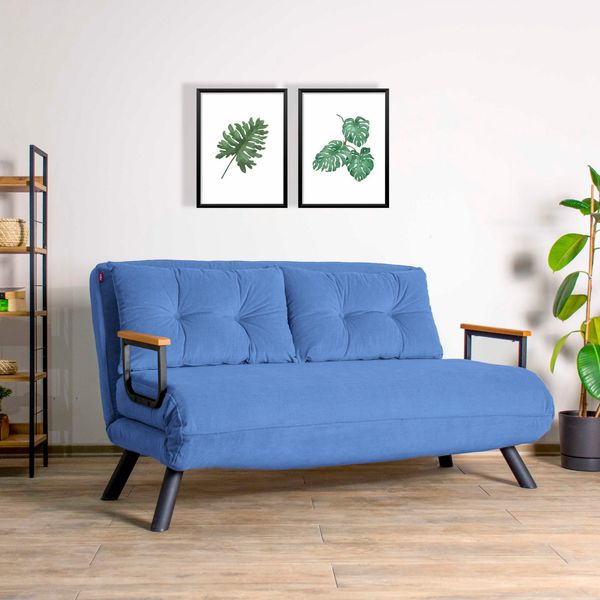 2-Sitzer-Schlafsofa, 'Sando ', 78 x 78 x 133, Blau