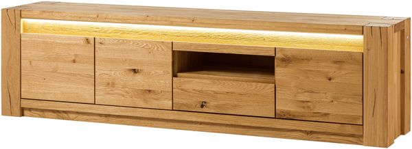 TV-Board Wildeiche 193x40x53 natur geölt KENT #133