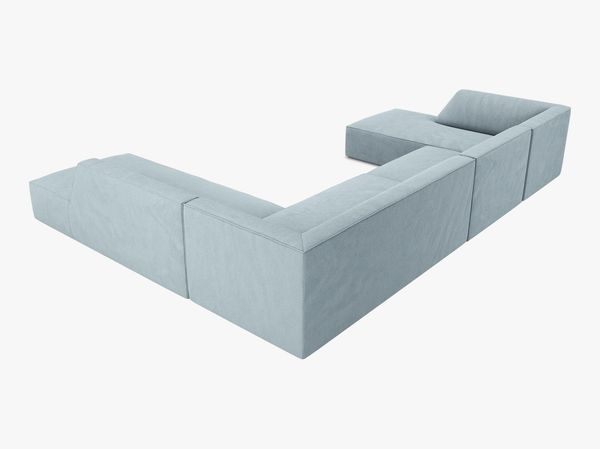 Micadoni Panorama-Ecksofa Ruby 7-Sitzer Rechts Kord Scala Hellblau Bild 4