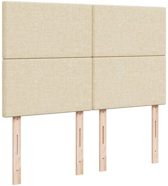 vidaXL Boxspringbett mit Matratze Creme 140x190 cm Stoff 3292049 Bild 7