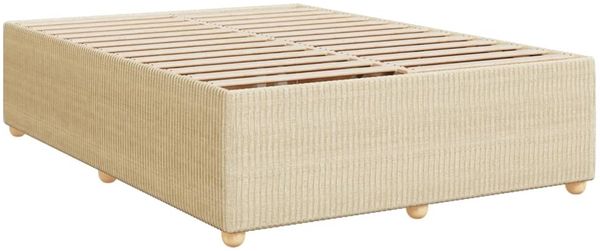 vidaXL Boxspringbett mit Matratze Creme 140x190 cm Stoff 3292049 Bild 8