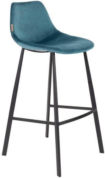Barhocker FRANKY VELVET Samt Petrol von DutchBone