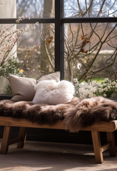 Lammfell Natur Farben Farbe: Grizzly | Größe: 100-110 Bild 4