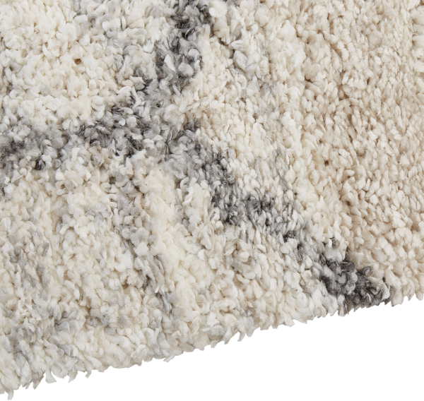 Teppich hellbeige grau geometrisches Muster 80 x 150 cm Shaggy YEREVAN Bild 5