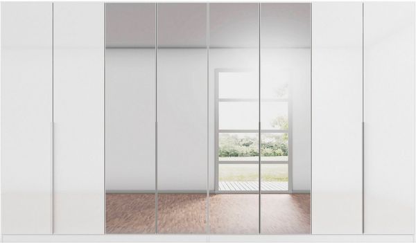 OTTO home Drehtürenschrank Kleiderschrank Schrank Garderobe AGORDO mit Dekor- oder Hochglanzfront (in zwei Griff-Farben, Breiten 91-405 cm) durchdachte Innenausstattung, in 8 Breiten und 2 Höhen MADE IN GERMANY