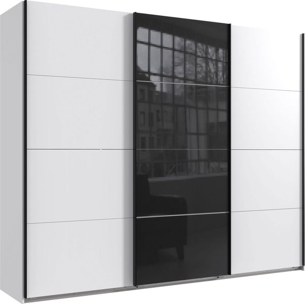 Wimex Schwebetürenschrank Norderstedt INKLUSIVE 2 Stoffboxen und 2 zusätzliche Einlegeböden, mit Glastür
