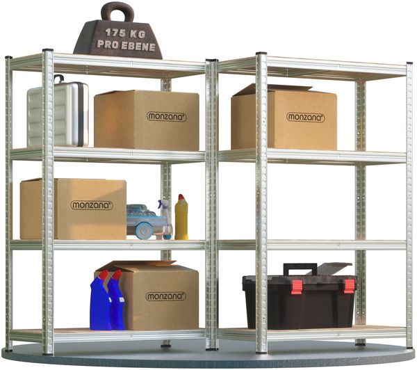 Monzana 2x Schwerlastregal 160x90x40cm 700kg 4 MDF-Platten