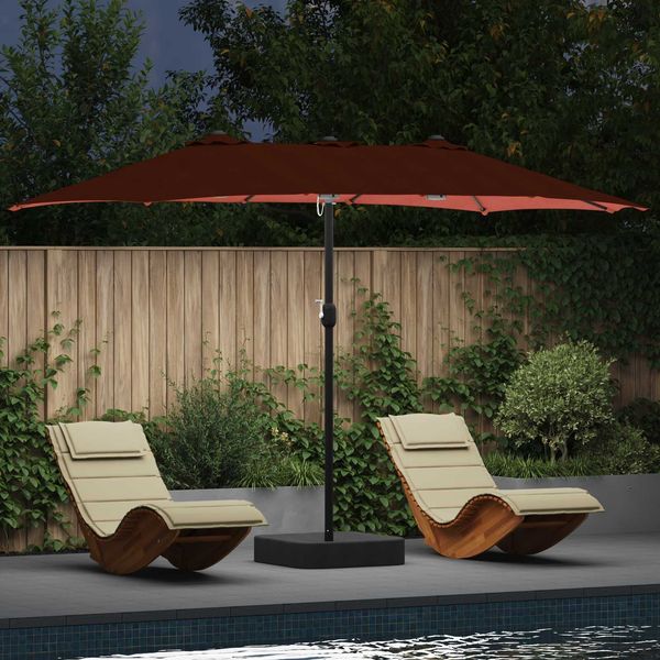 vidaXL Garten-Sonnenschirm Terrakotta 385 x 209 x 244 cm Polyester 42003288