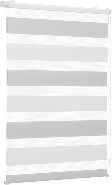 Sekey Zebra Doppelrollo Zweifarbig Klemmfix ohne Bohren Sichtschutz Weiß & Grau 70x130cm