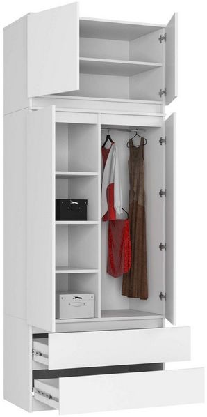 Raumhirsch Furniture Kleiderschrank - Mehr Stauraum für Ihr Schlafzimmer - Modern Robuster Schlafzimmerschrank mit cleverer Aufteilung