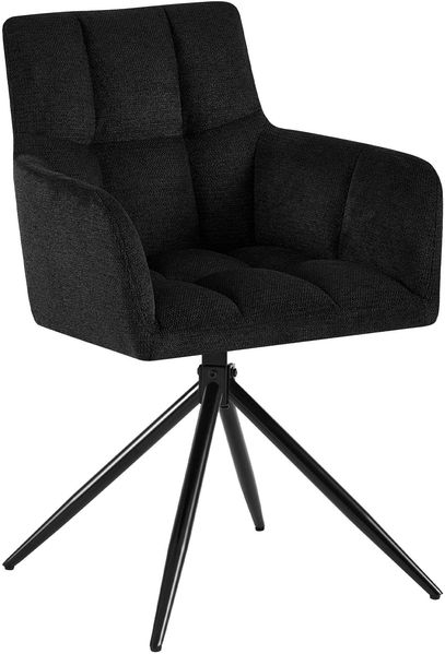 Esszimmerstuhl DEBAS - Stoff Schwarz 59x59x87 cm | Essstühle Esszimmerstühle Küchenstühle Wohnzimmerstühle