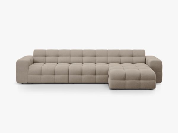 Micadoni Ecksofa Kendal 5-Sitzer Rechts Strukturierter Stoff Dunkelbeige