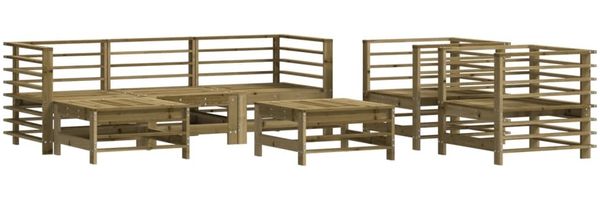 vidaXL 7-tlg. Garten-Lounge-Set mit Kissen Imprägniertes Kiefernholz 3185842 Bild 3