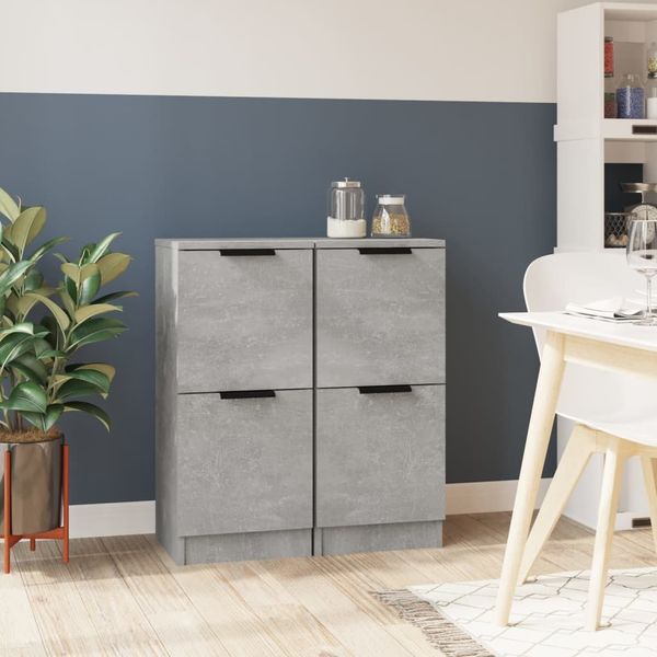 Sideboards 2 Stk. Betongrau 30 x 30 x 70 cm Holzwerkstoff [811178]