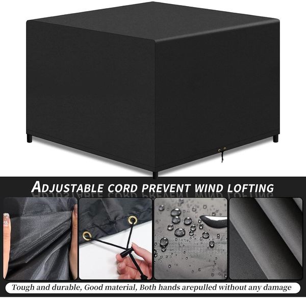 PATIO PLUS 420D Gartenmöbel Abdeckungen Outdoor Rattan Set 125x125x71cm Schwarz Bild 3