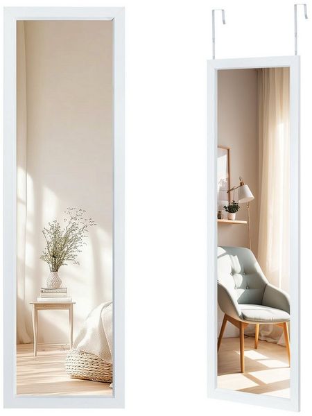 Youyijia Ganzkörperspiegel 110x33cm Ganzkörperspiegel mit 2 Haken & Höhenverstellung