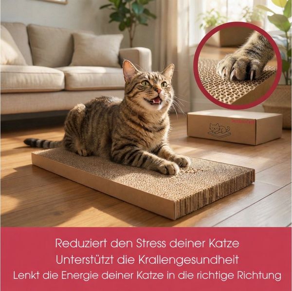 DecoHomeTextil Heimtextilmanufaktur Kratzbrett für Katzen, Kratzpappe Kratzmatte Krallenpflege