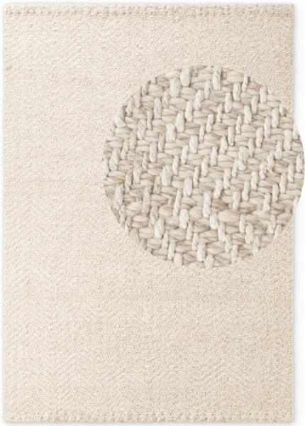 ELLE DECORATION Wollteppich Majoli, auch als Läufer, rechteckig, Höhe: 10 mm, Herringbone, Wolle, Jute, Natur, Wohnzimmer, Schlafzimmer, Boho,Skandi