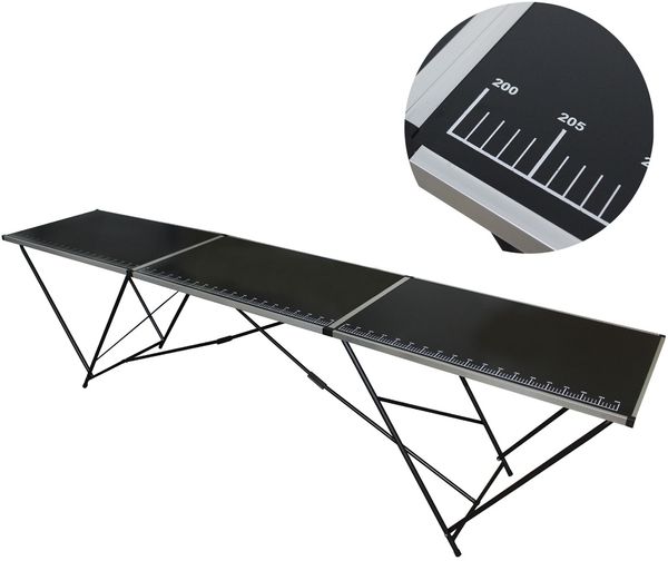 Tapeziertisch Alu Flohmarkttisch 300x60 cm Klapptisch klappbar mit Messskala