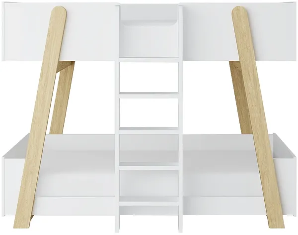 Vente-unique - CORODELA Bett Holz, Platte BeigeWeiß - B 96,3 cm x H 150 cm x L 196 cm Bild 5