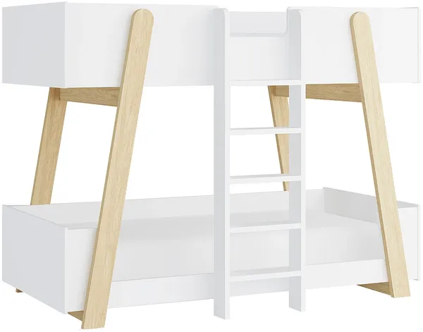 Vente-unique - CORODELA Bett Holz, Platte BeigeWeiß - B 96,3 cm x H 150 cm x L 196 cm Bild 3