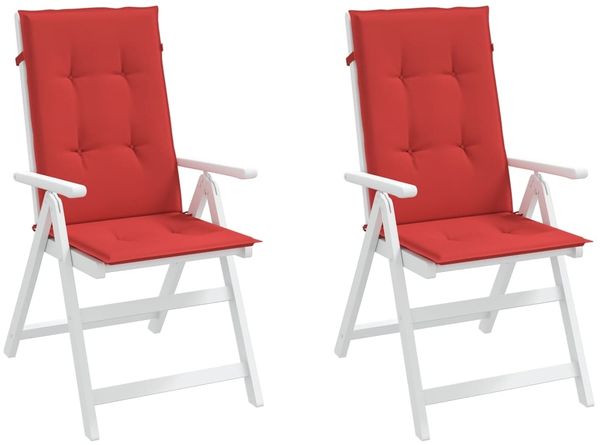 vidaXL Gartenstuhlauflagen für Hochlehner 2 Stk. Rot 120x50x3 cm Stoff 43187 Bild 4