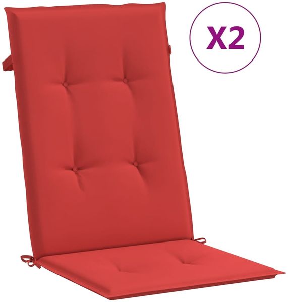 vidaXL Gartenstuhlauflagen für Hochlehner 2 Stk. Rot 120x50x3 cm Stoff 43187 Bild 2