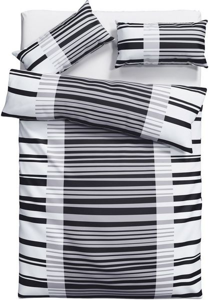 Bruno Banani Bettwäsche Cameo in Gr. 135x200 oder 155x220 cm, Renforcé, 2 teilig, Bettwäsche aus Baumwolle, Bettwäsche im Streifen-Design