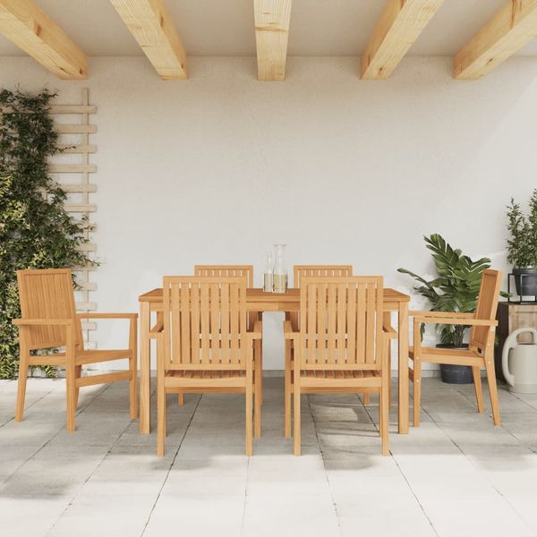 vidaXL Gartenstühle 6 Stk. Stapelbar 56,5x57,5x91 cm Massivholz Teak 3157902