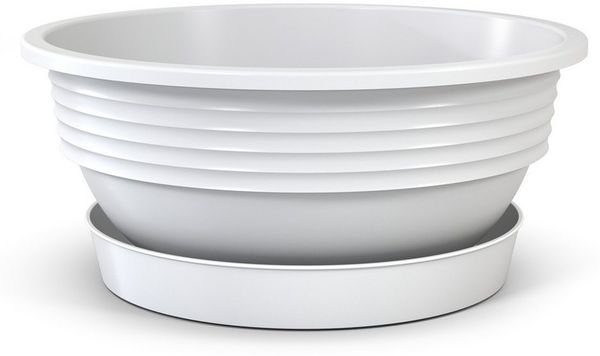 Plastard Pflanzschale 3er, 5er Set Blumenschale verschied. Größen Pflanzgefäß aus Kunststoff (Set, 3 St, Pflanzschale mit Untersetzer), UV-beständig, witterungsbeständig, Optionale Drainagelöcher