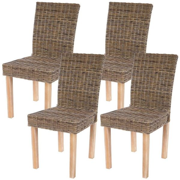 MCW Esszimmerstuhl Littau-k-4 (Set, 4 St), 4er-Set, Handgeflochten, Beine hell gebeizt und lackiert, Hochwertig