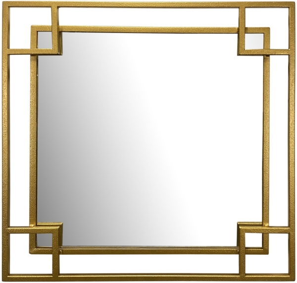 Wandspiegel 80x80 cm Metall Design Hängespiegel Gold, Eisen Dekospiegel Quadr... Bild 6