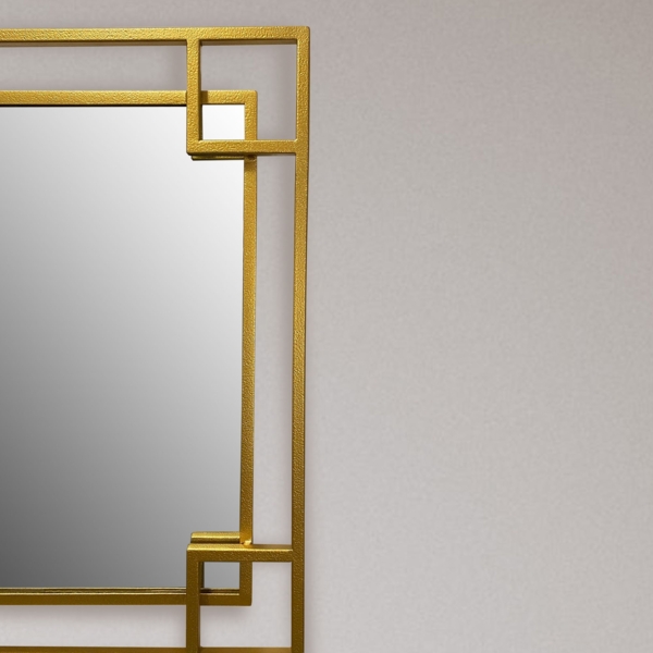 Wandspiegel 80x80 cm Metall Design Hängespiegel Gold, Eisen Dekospiegel Quadr... Bild 5