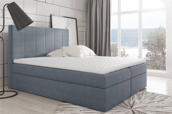 Boxspringbett MARIBEL 180x200 cm Stoff Grau