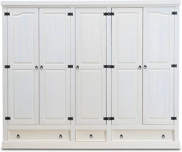 ebuy24 Kleiderschrank New Mexico Kleiderschrank 5-Trg. mit 3 Schubladen