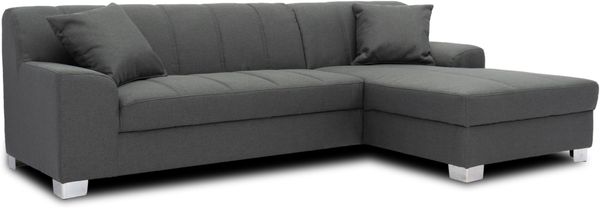 DOMO. collection Ecksofa Capri, Sofa in L-Form mit Füßen aus Chrom, Eckcouch, Polsterecke, Couch 239 x 152 x 75 cm (BxTxH), grau Bild 3