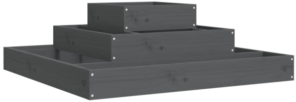 vidaXL Pflanzkübel Grau 80x80x27 cm Massivholz Kiefer 823866