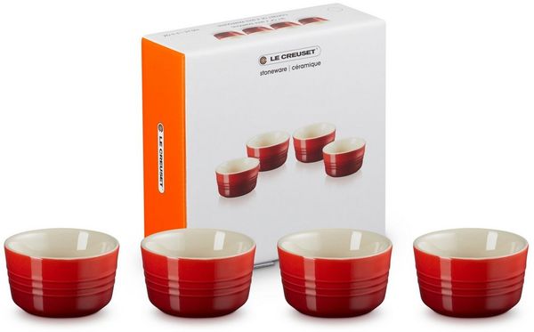 4er-Set Mini-Fömchen Kirschrot Poterie Le Creuset Backform - Backofen geeignet, Spülmaschinenfest