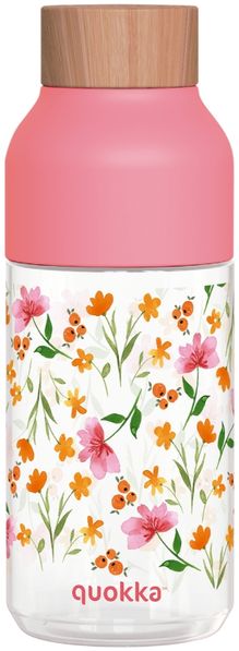 Quokka Ice Wasserflasche 570 ml Pink Flowers für kalte Getränke
