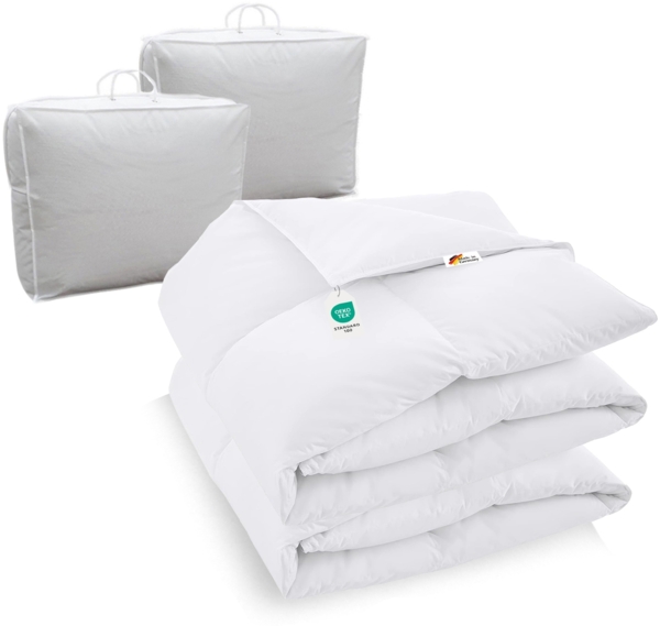 2 Stück 100% sibirische Daunen Bettdecke Daunendecke 135x200 900g