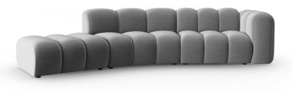 Micadoni Modulares Sofa Lupine 5-Sitzer Links Samtstoff Salvador Grau Bild 2
