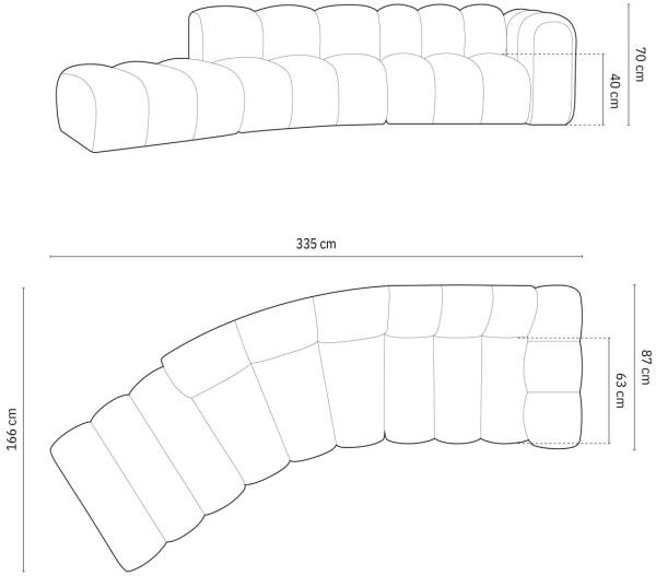 Micadoni Modulares Sofa Lupine 5-Sitzer Links Samtstoff Salvador Grau Bild 5
