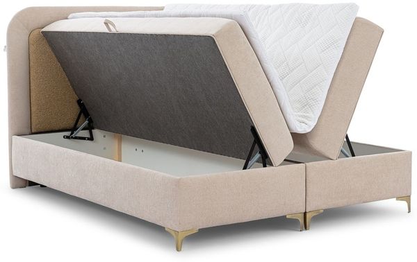 Boxspringbett Schlafzimmerbett WILLOW 180x200cm Stoff Puente Rostbraun Bild 2
