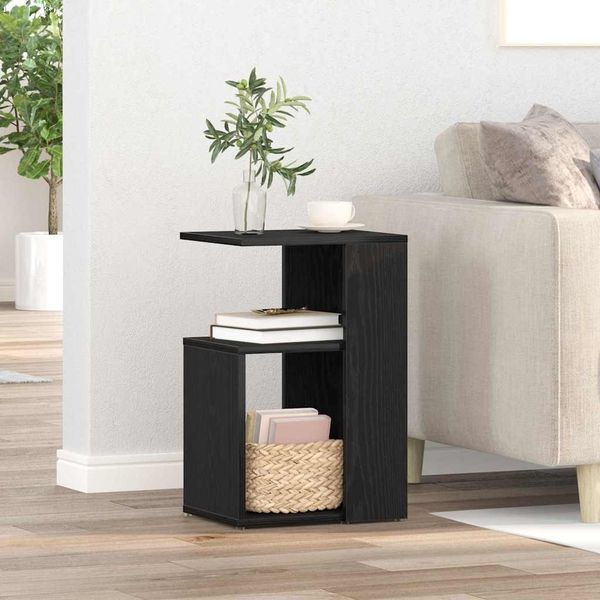vidaXL Beistelltisch Schwarz Eichen-Optik 36 x 30 x 56 cm 862630