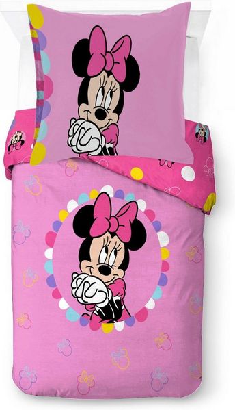 Disney Kinderbettwäsche Minnie Mouse Happy, Linon, 2 teilig, 100% Baumwolle