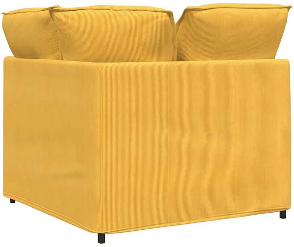 vidaXL Modulares Sofa Eckmodul mit Kissen Hellgelb 100 cm 4104473 Bild 5
