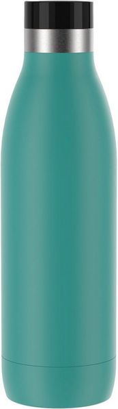 Emsa 'Bludrop' Color Trinkflasche mit Quick-Press Verschluss, Edelstahl Petrol, 0,7l