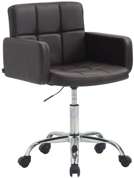 Arbeitshocker ZÜRICH - 60 x 52 x 75 cm, Kunstleder, Braun | Arbeitsstuhl Drehhocker Rollhocker Bürohocker
