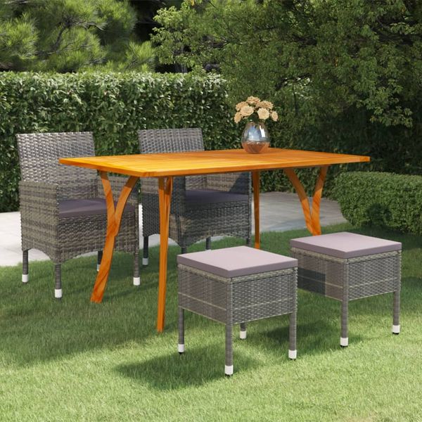vidaXL 5-tlg. Garten-Essgruppe Grau 3072118