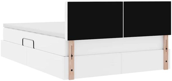 vidaXL Aufbewahrungsbett mit Matratze Reinweiß 140 x 190 cm Kunstleder 3370394 Bild 11